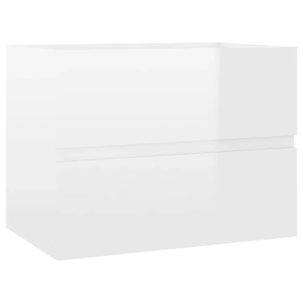 2 Piece Bathroom Furniture Set High Gloss White Engineered Wood 804878