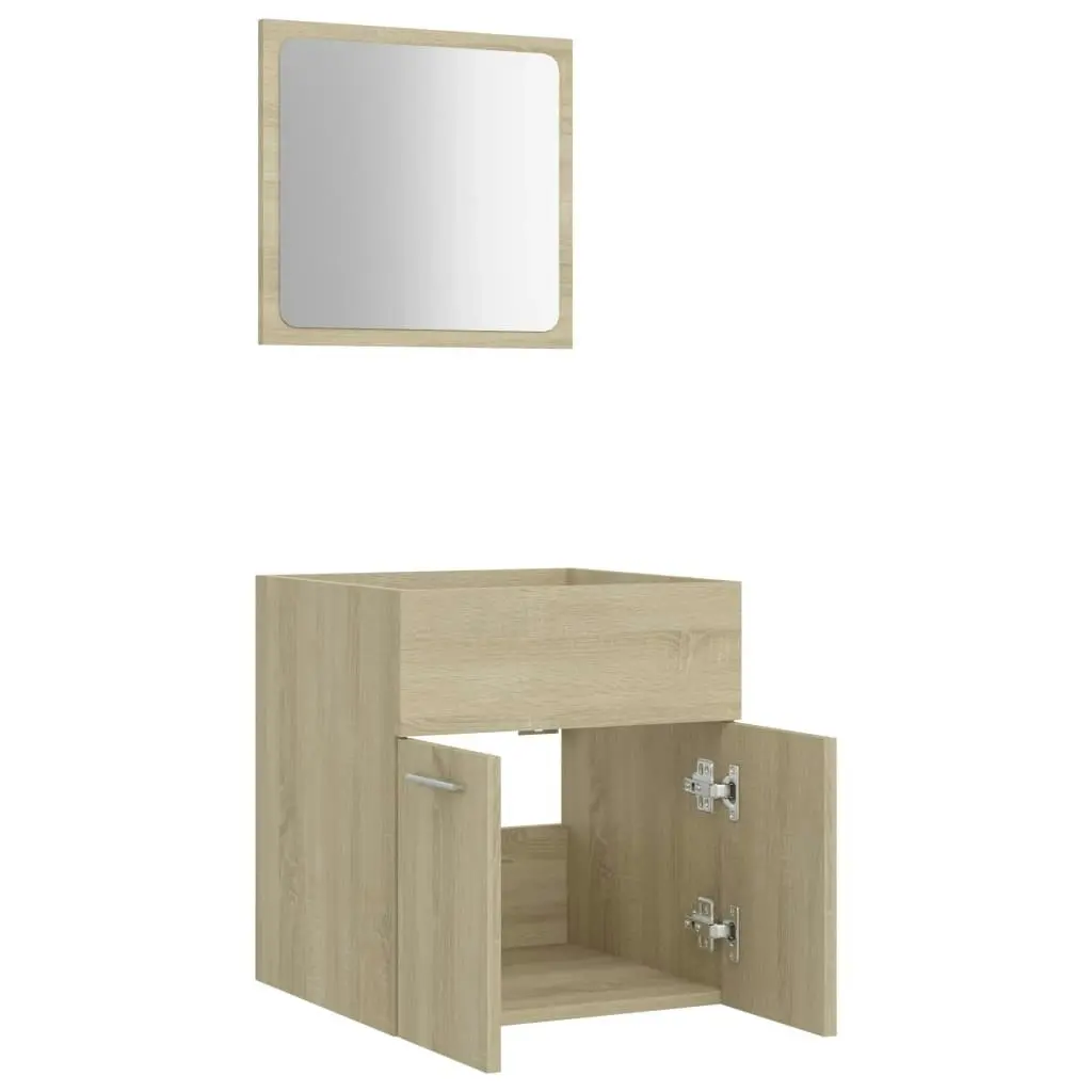 2 Piece Bathroom Furniture Set Sonoma Oak Engineered Wood 804776