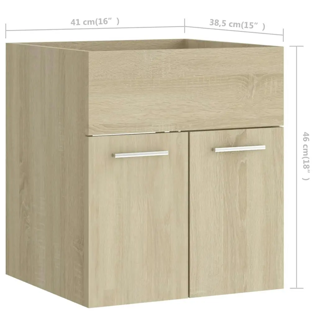 2 Piece Bathroom Furniture Set Sonoma Oak Engineered Wood 804776