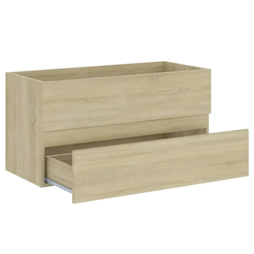 2 Piece Bathroom Furniture Set Sonoma Oak Engineered Wood 804893