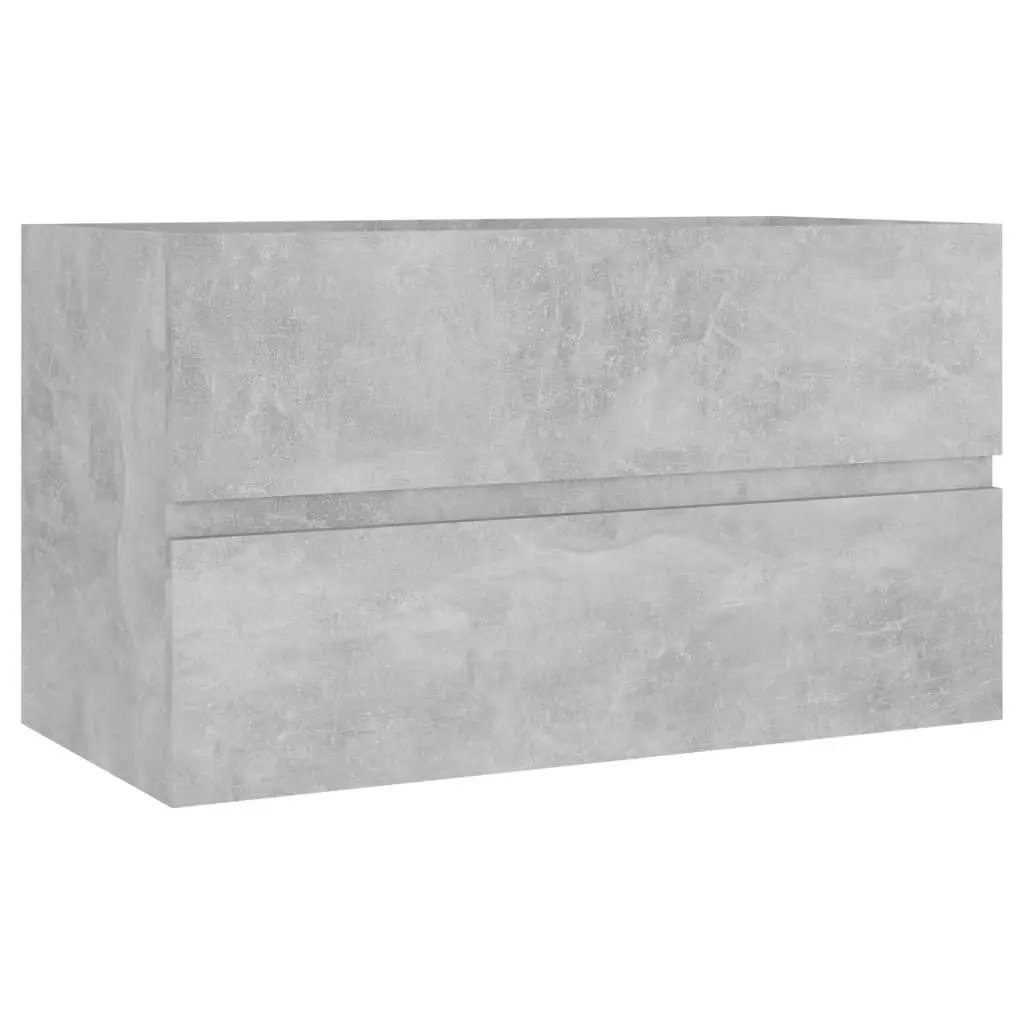 2 Piece Bathroom Furniture Set Concrete Grey Engineered Wood 804885