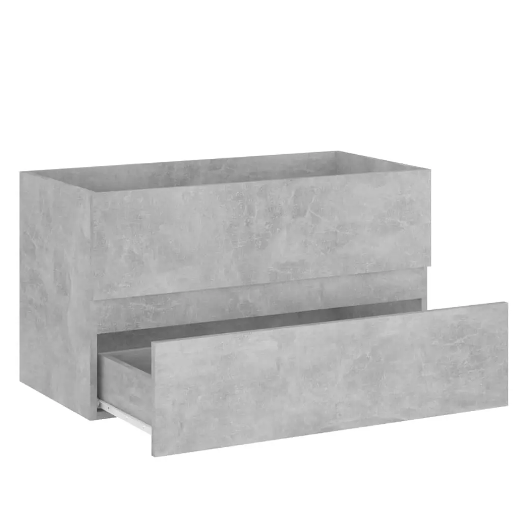 2 Piece Bathroom Furniture Set Concrete Grey Engineered Wood 804885