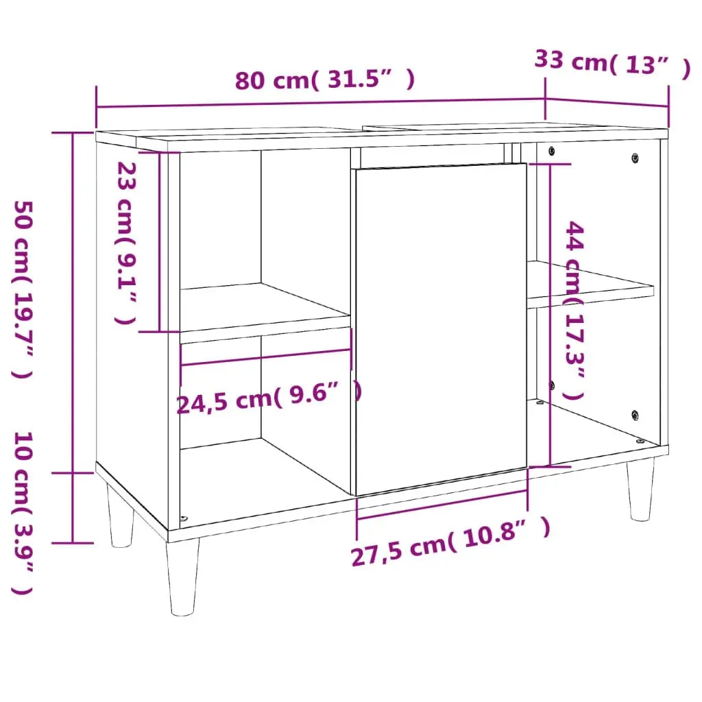 2 Piece Bathroom Furniture Set White Engineered Wood 3185709