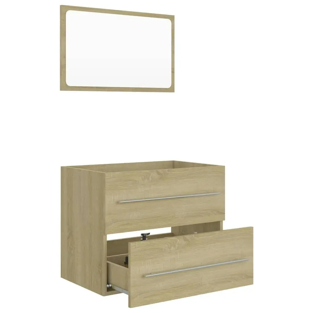 2 Piece Bathroom Furniture Set Sonoma Oak Engineered Wood 804830