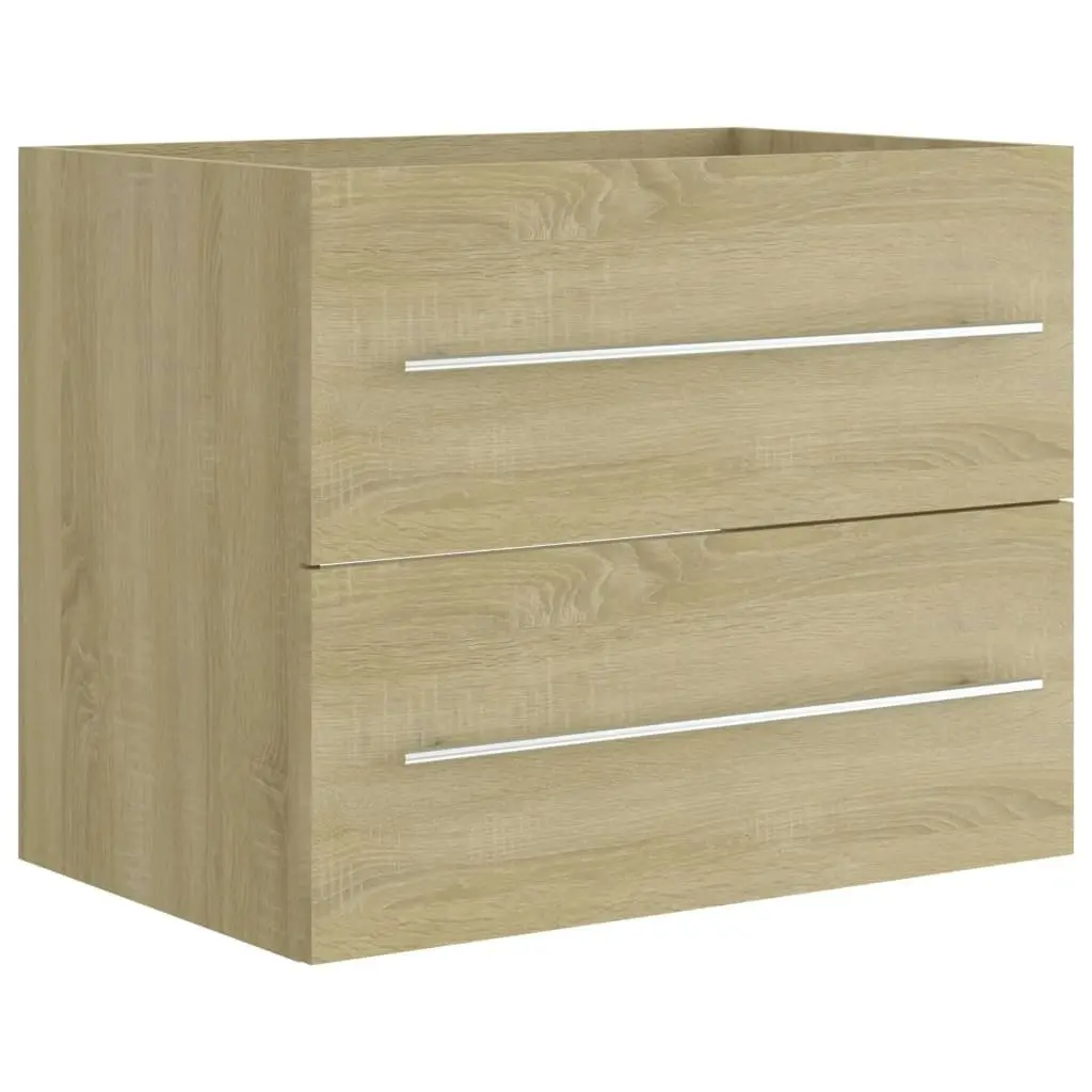 2 Piece Bathroom Furniture Set Sonoma Oak Engineered Wood 804830