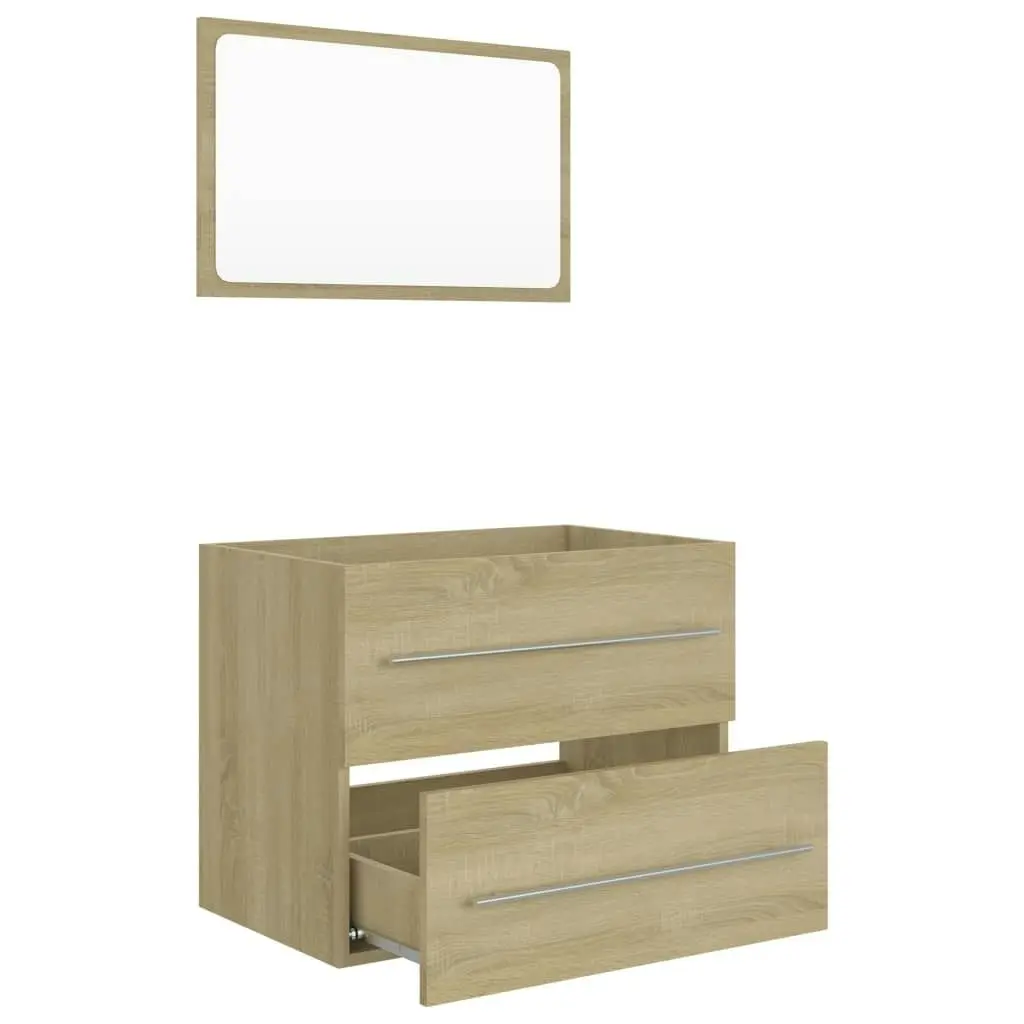 2 Piece Bathroom Furniture Set Sonoma Oak Engineered Wood 804830