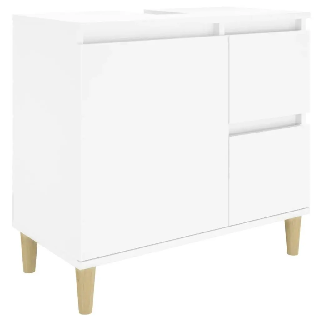 2 Piece Bathroom Furniture Set White Engineered Wood 3185561