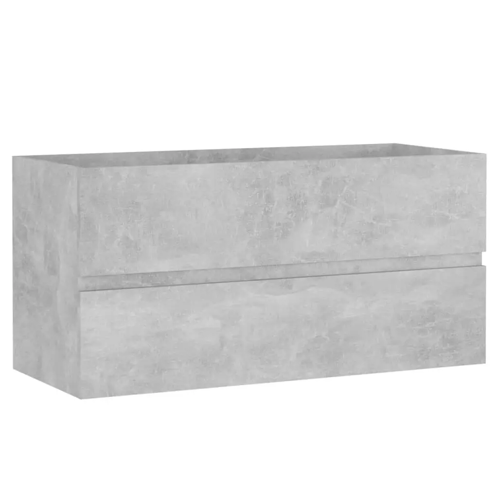 2 Piece Bathroom Furniture Set Concrete Grey Engineered Wood 804894