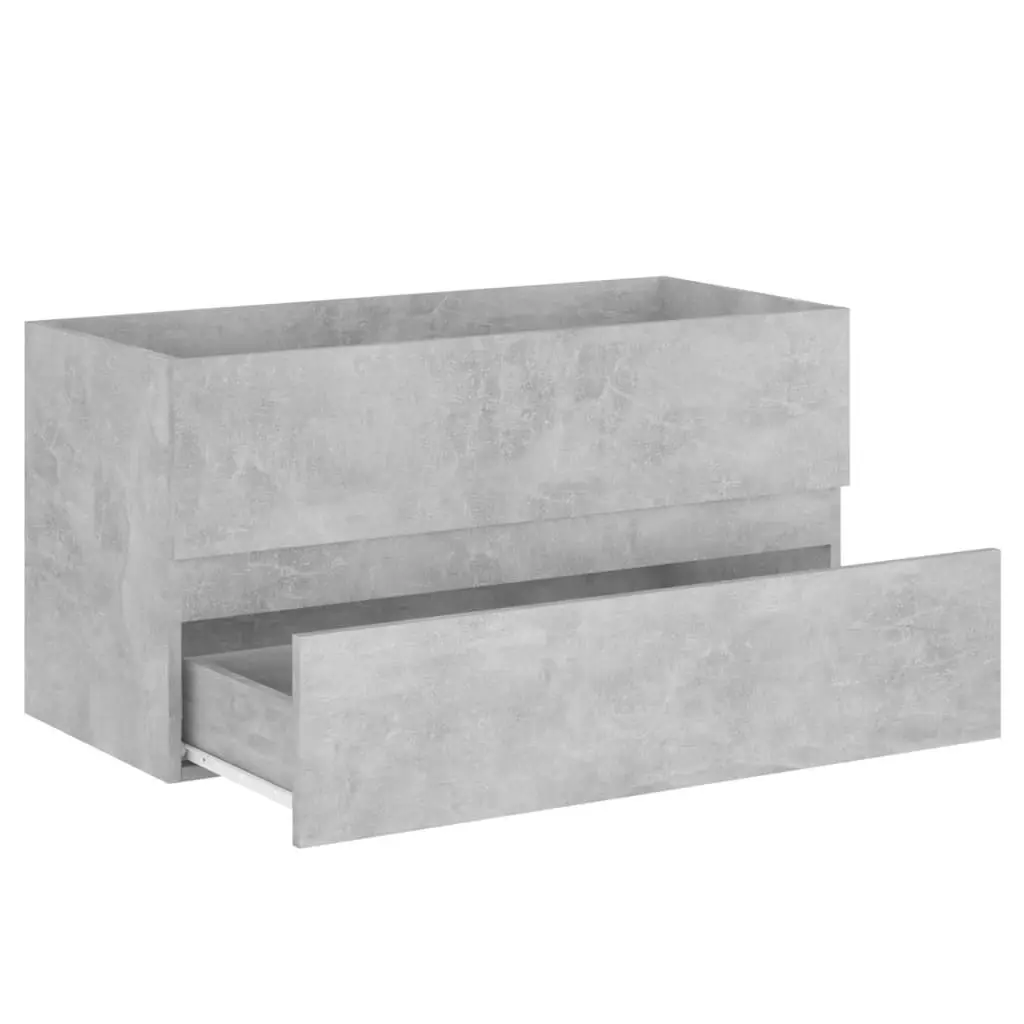 2 Piece Bathroom Furniture Set Concrete Grey Engineered Wood 804894