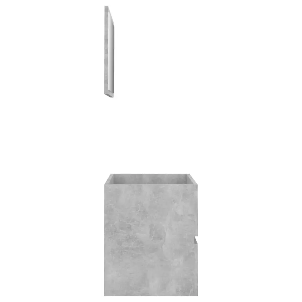 2 Piece Bathroom Furniture Set Concrete Grey Engineered Wood 804876