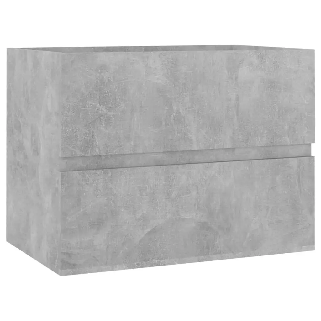 2 Piece Bathroom Furniture Set Concrete Grey Engineered Wood 804876