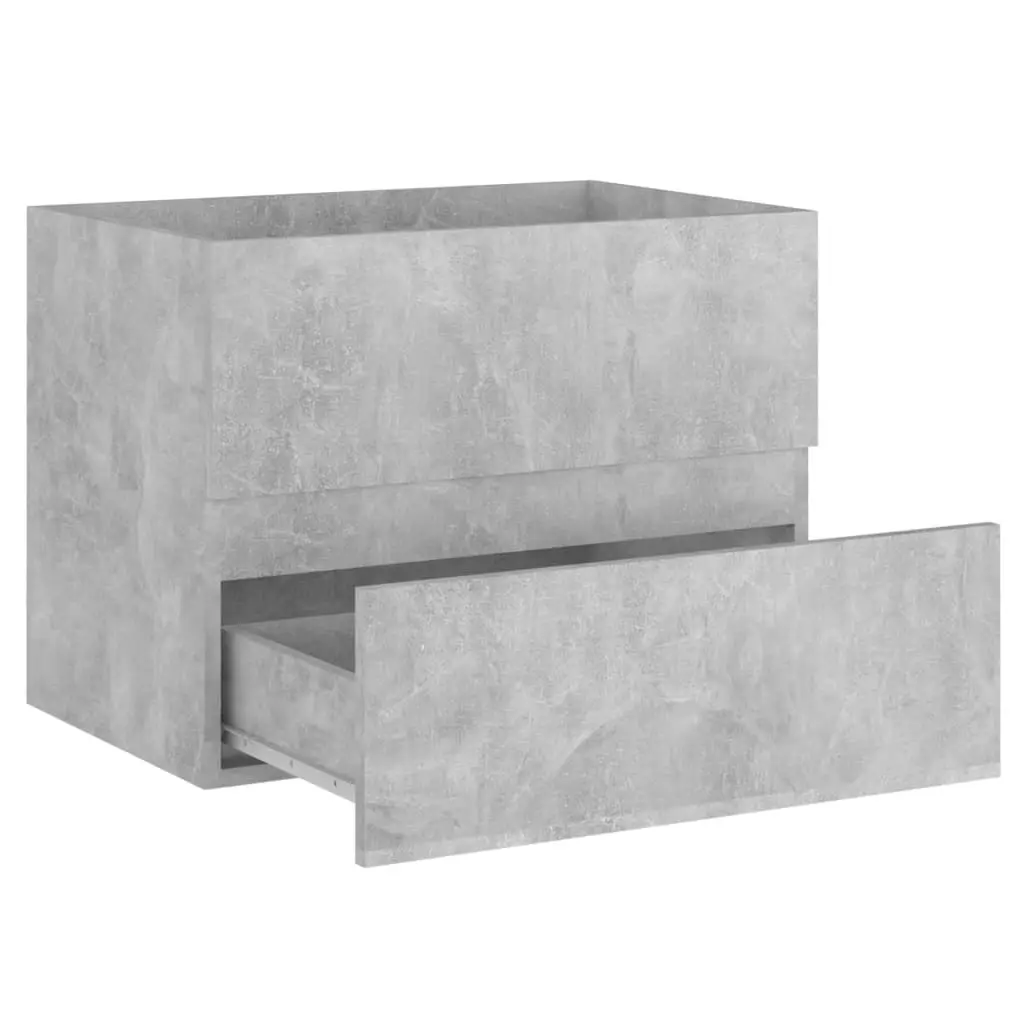 2 Piece Bathroom Furniture Set Concrete Grey Engineered Wood 804876