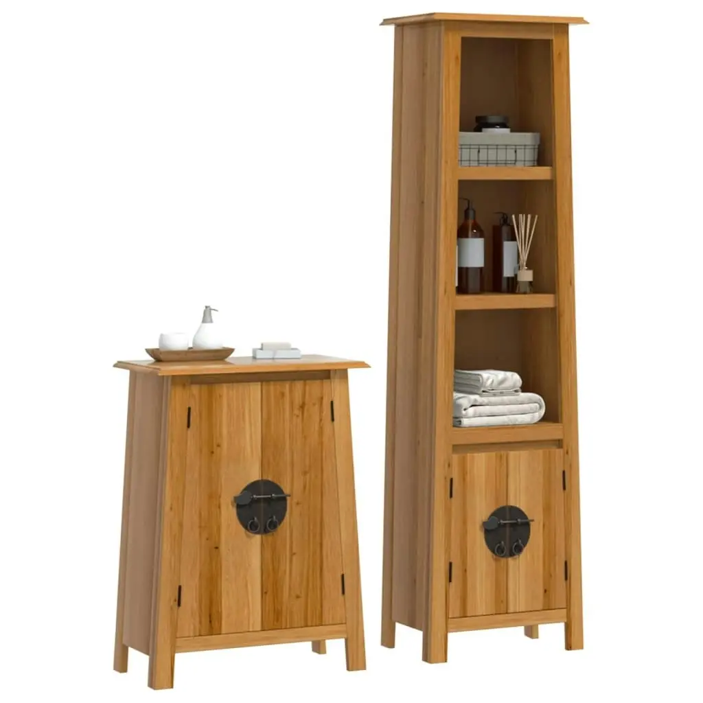 2 Piece Bathroom Furniture Set Solid Wood Pine 3223461