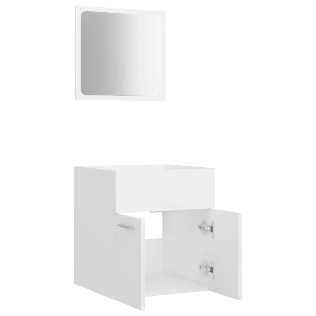 2 Piece Bathroom Furniture Set White Engineered Wood 804773