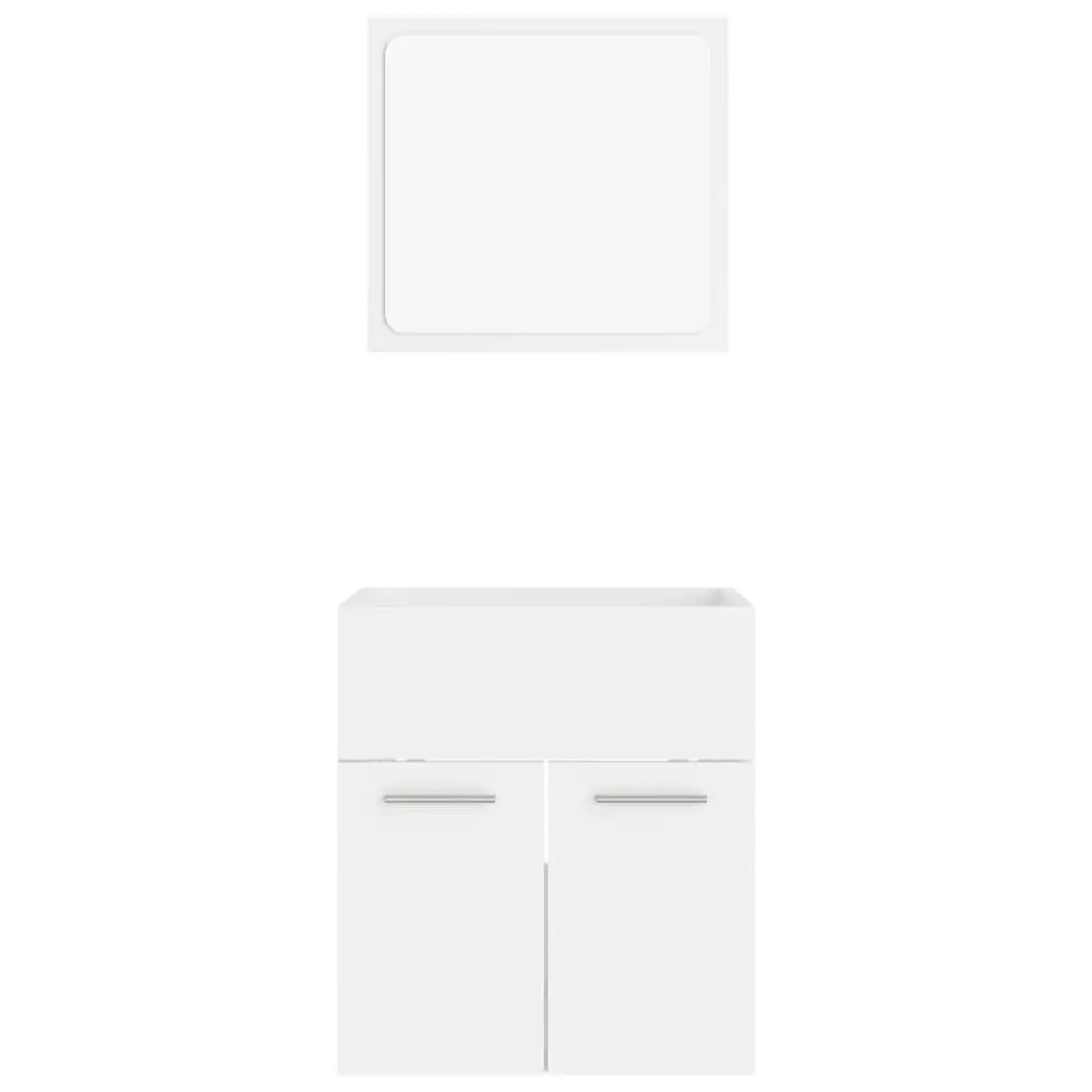 2 Piece Bathroom Furniture Set White Engineered Wood 804773