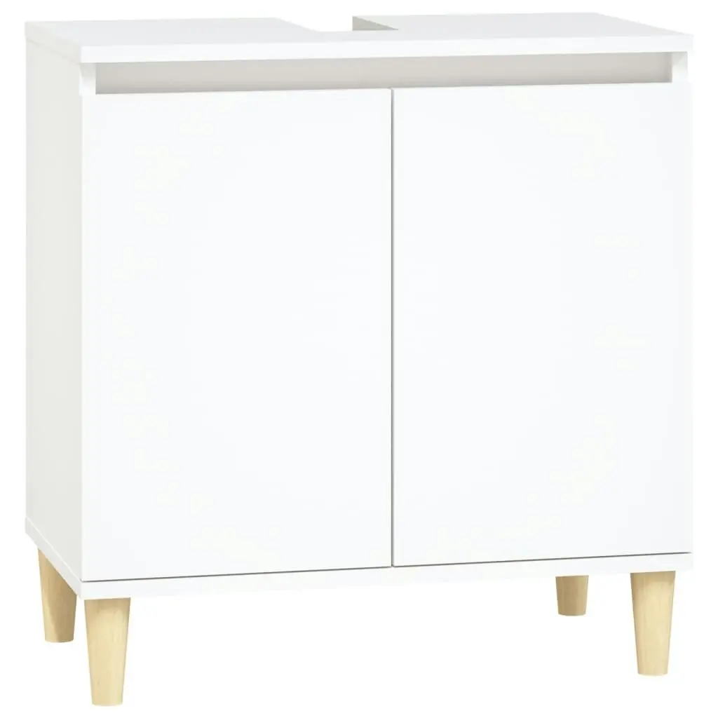 2 Piece Bathroom Furniture Set White Engineered Wood 3185689