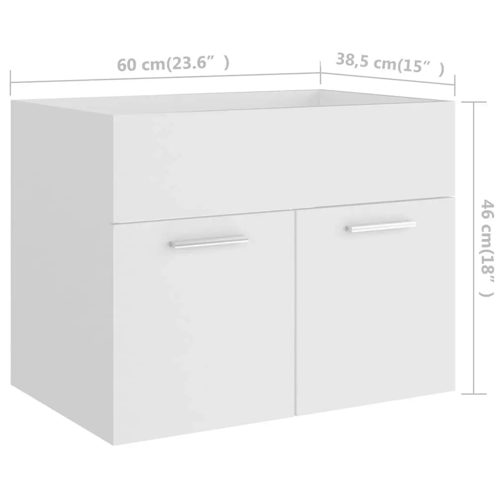 2 Piece Bathroom Furniture Set White Engineered Wood 804782