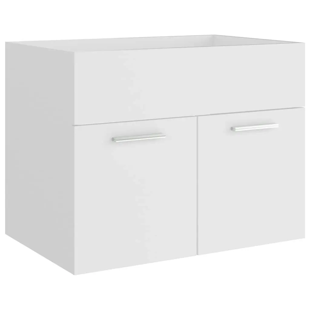 2 Piece Bathroom Furniture Set White Engineered Wood 804782