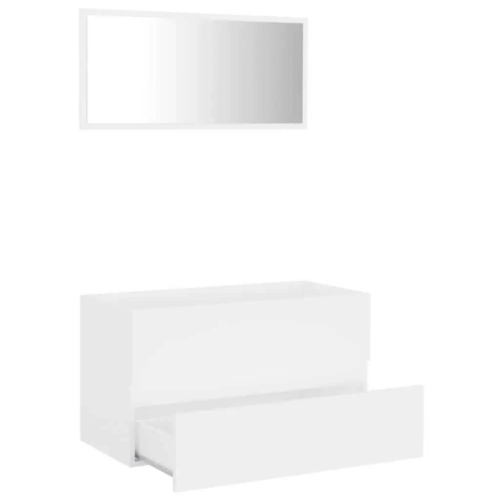 2 Piece Bathroom Furniture Set White Engineered Wood 804881