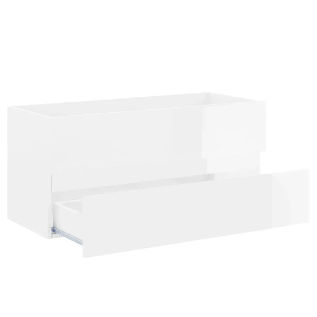 2 Piece Bathroom Furniture Set High Gloss White Engineered Wood 804905