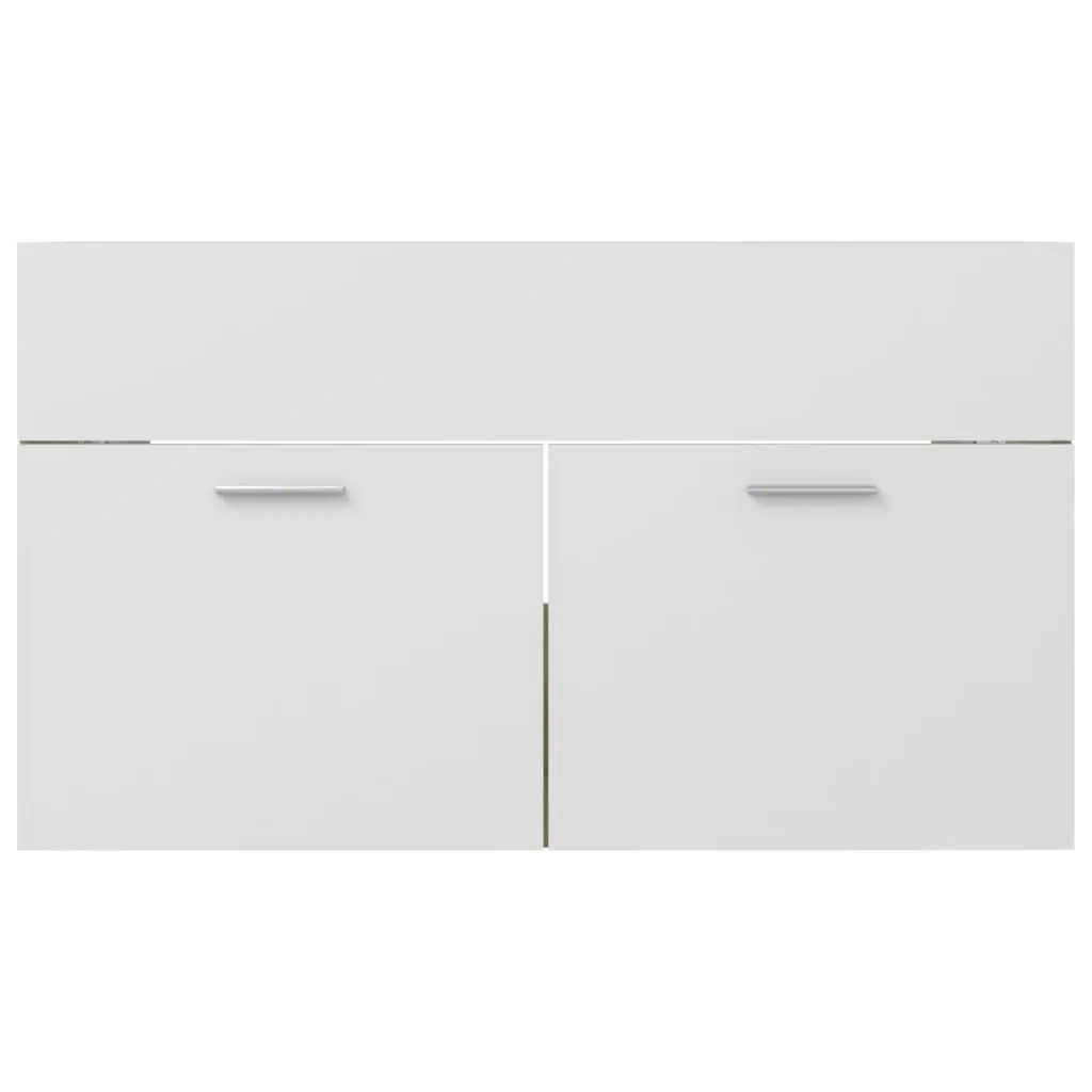 2 Piece Bathroom Furniture Set White and Sonoma Oak Engineered Wood 804796