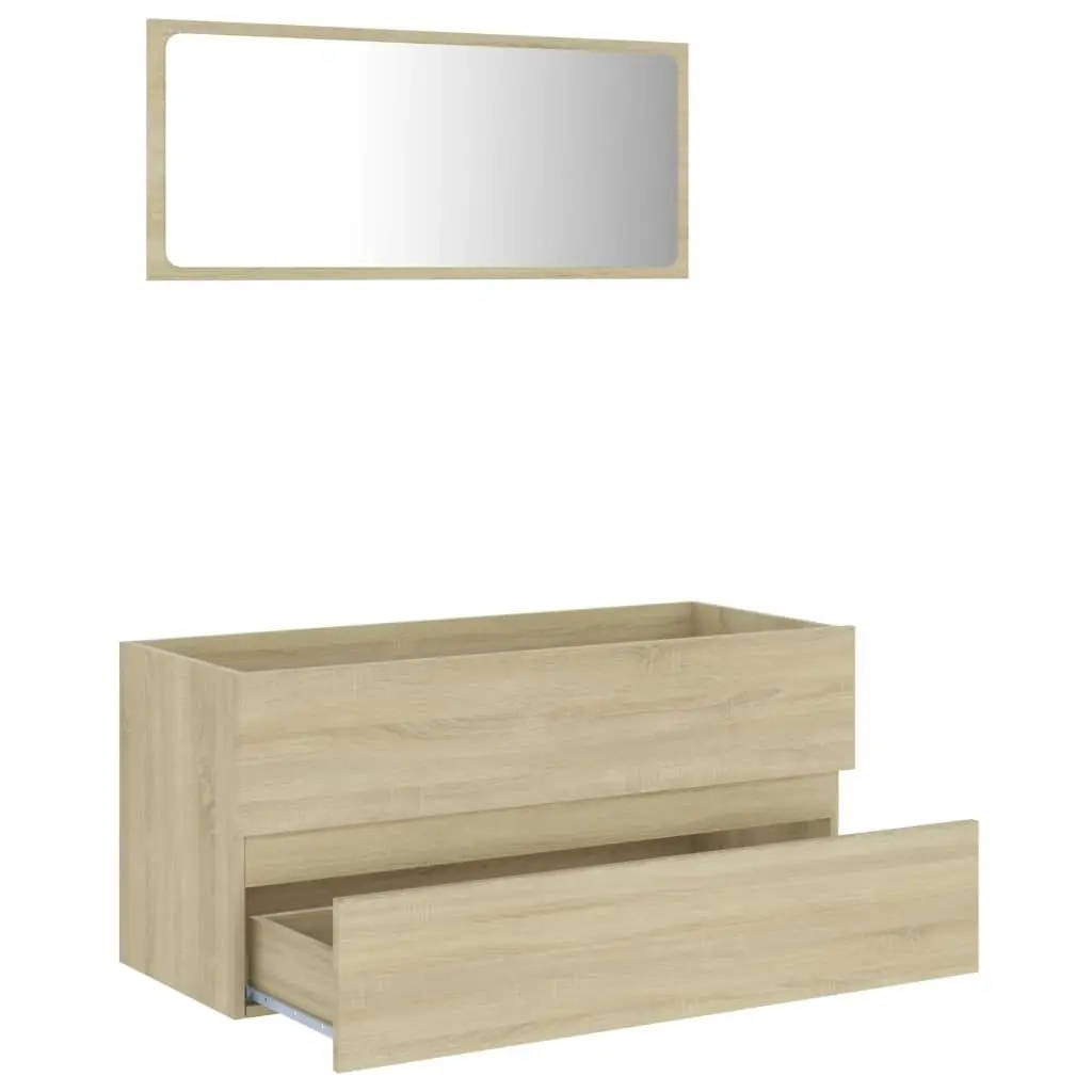 2 Piece Bathroom Furniture Set Sonoma Oak Engineered Wood 804902