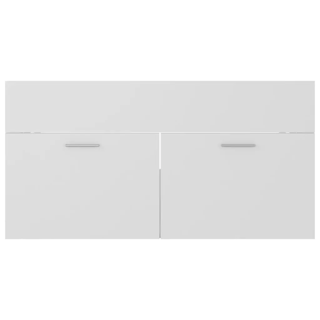 2 Piece Bathroom Furniture Set White Engineered Wood 804800