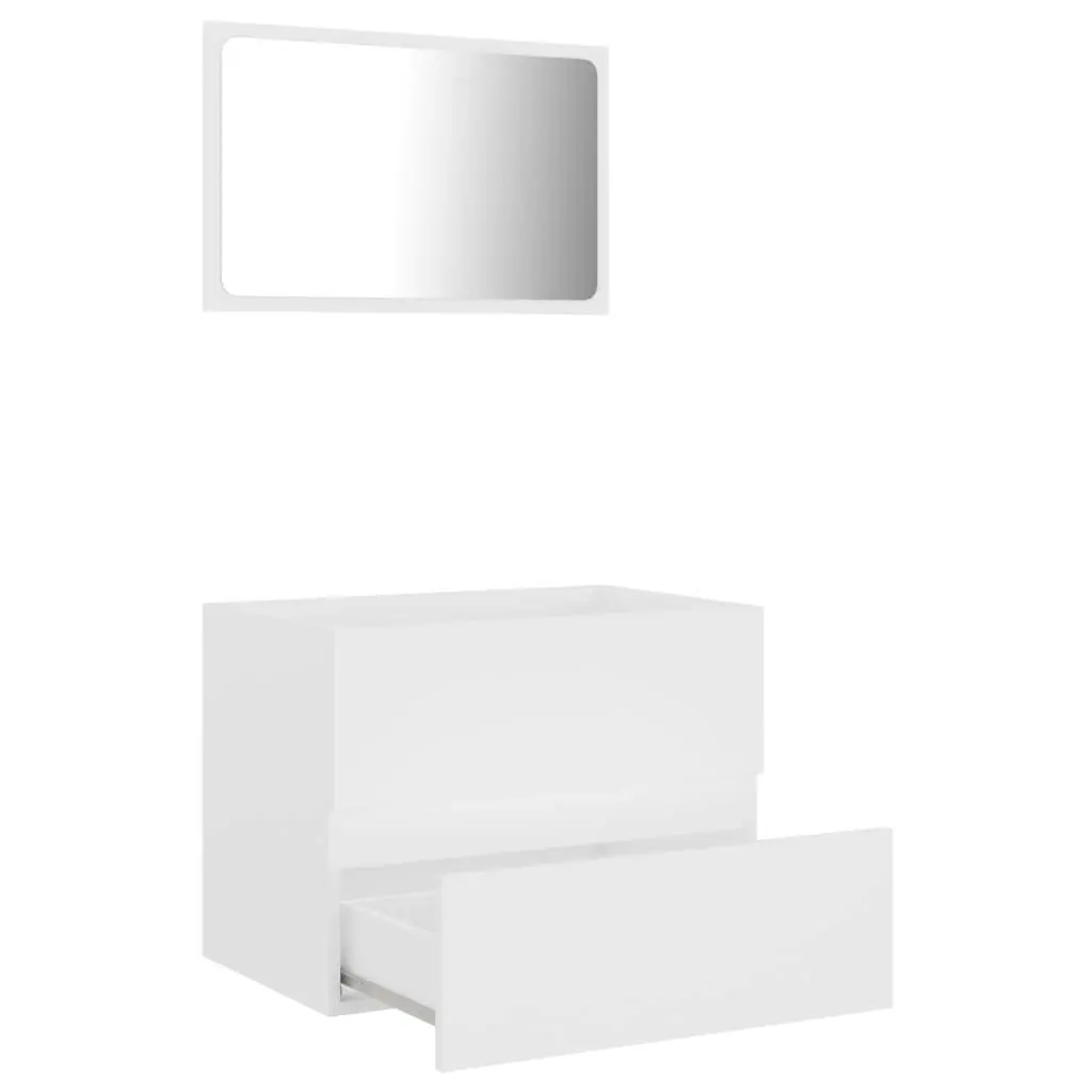 2 Piece Bathroom Furniture Set White Engineered Wood 804872