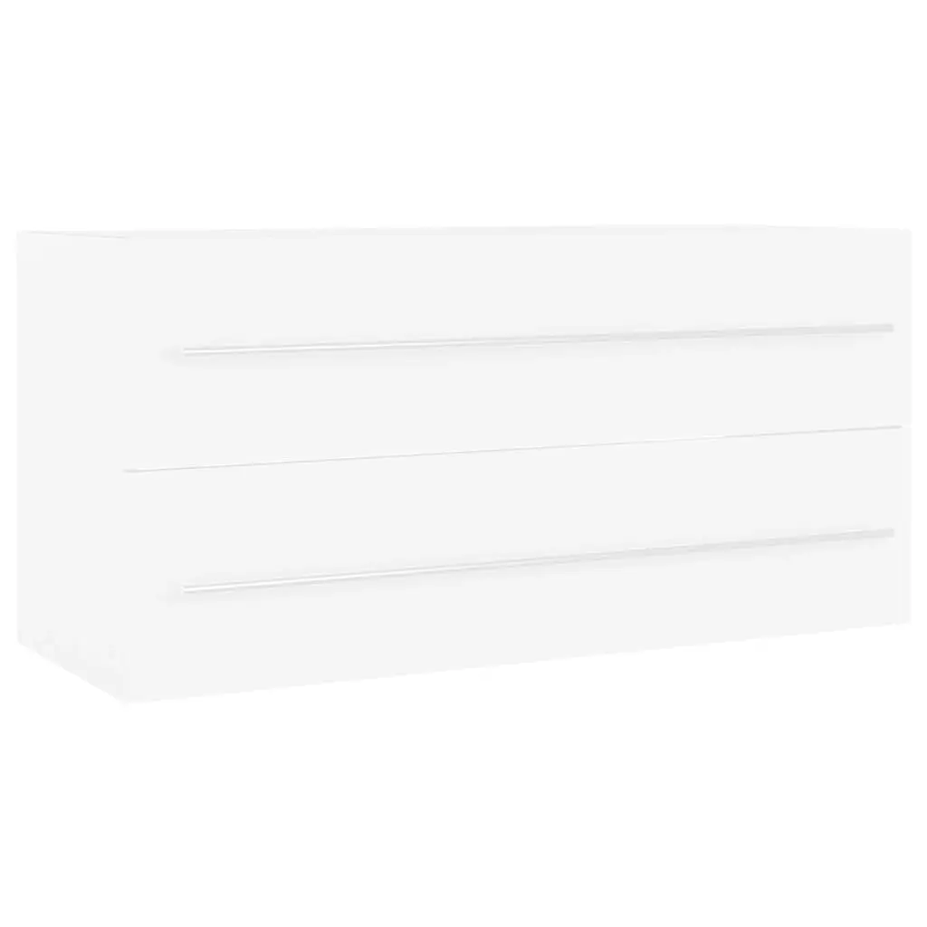 2 Piece Bathroom Furniture Set White Engineered Wood 804854