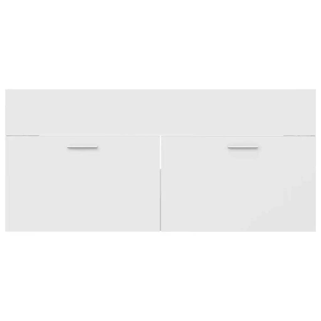 2 Piece Bathroom Furniture Set White Engineered Wood 804809