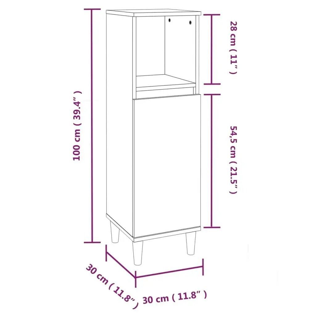 3 Piece Bathroom Cabinet Set Concrete Grey Engineered Wood 3185539