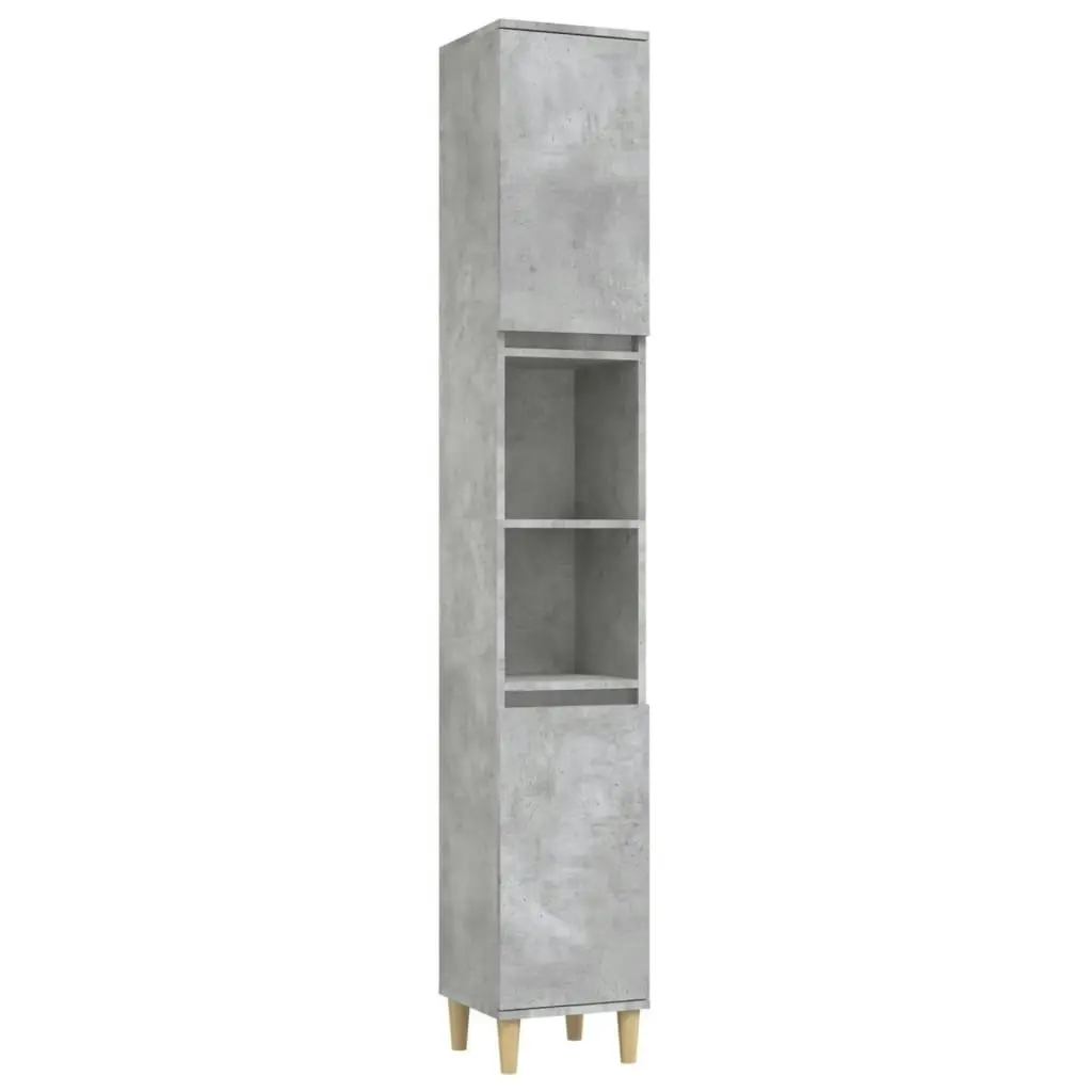 3 Piece Bathroom Cabinet Set Concrete Grey Engineered Wood 3185539