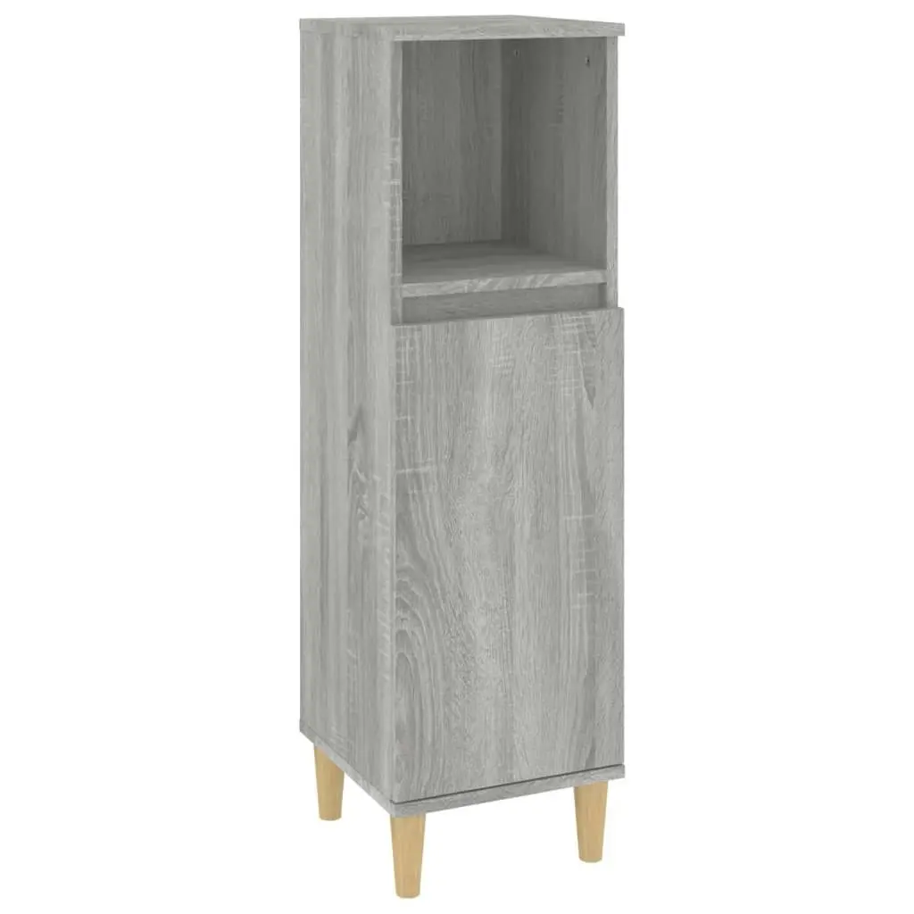 3 Piece Bathroom Cabinet Set Grey Sonoma Engineered Wood 3185541