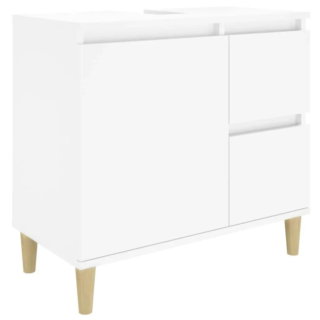 3 Piece Bathroom Cabinet Set White Engineered Wood 3185535