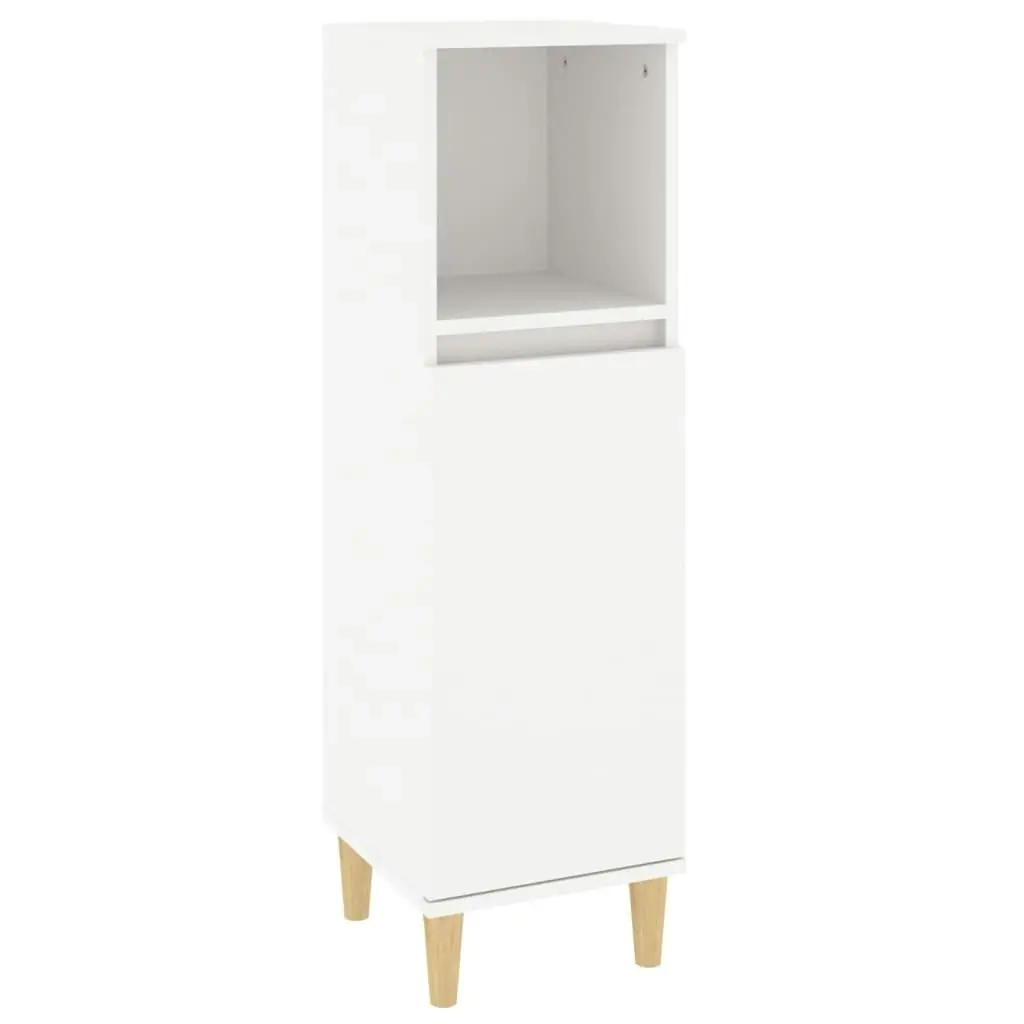 3 Piece Bathroom Cabinet Set White Engineered Wood 3185535