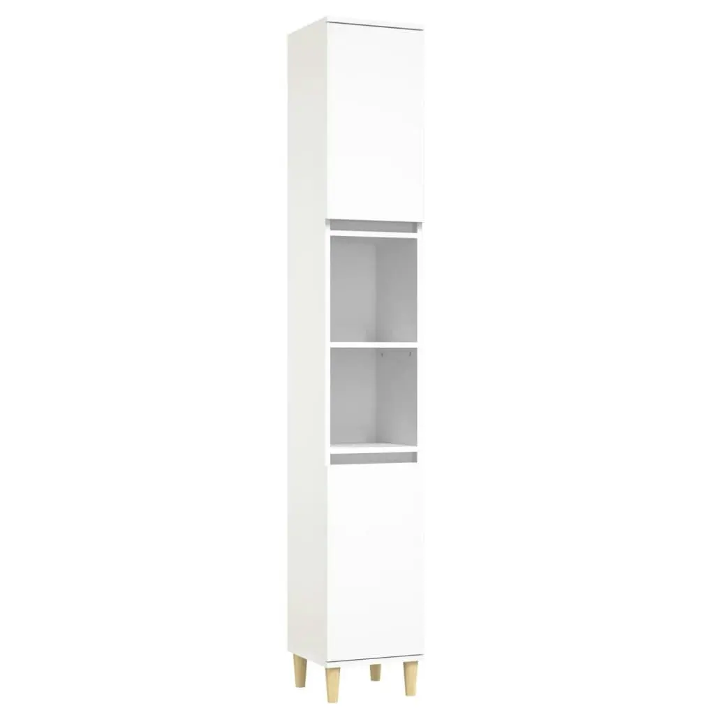 3 Piece Bathroom Cabinet Set White Engineered Wood 3185535