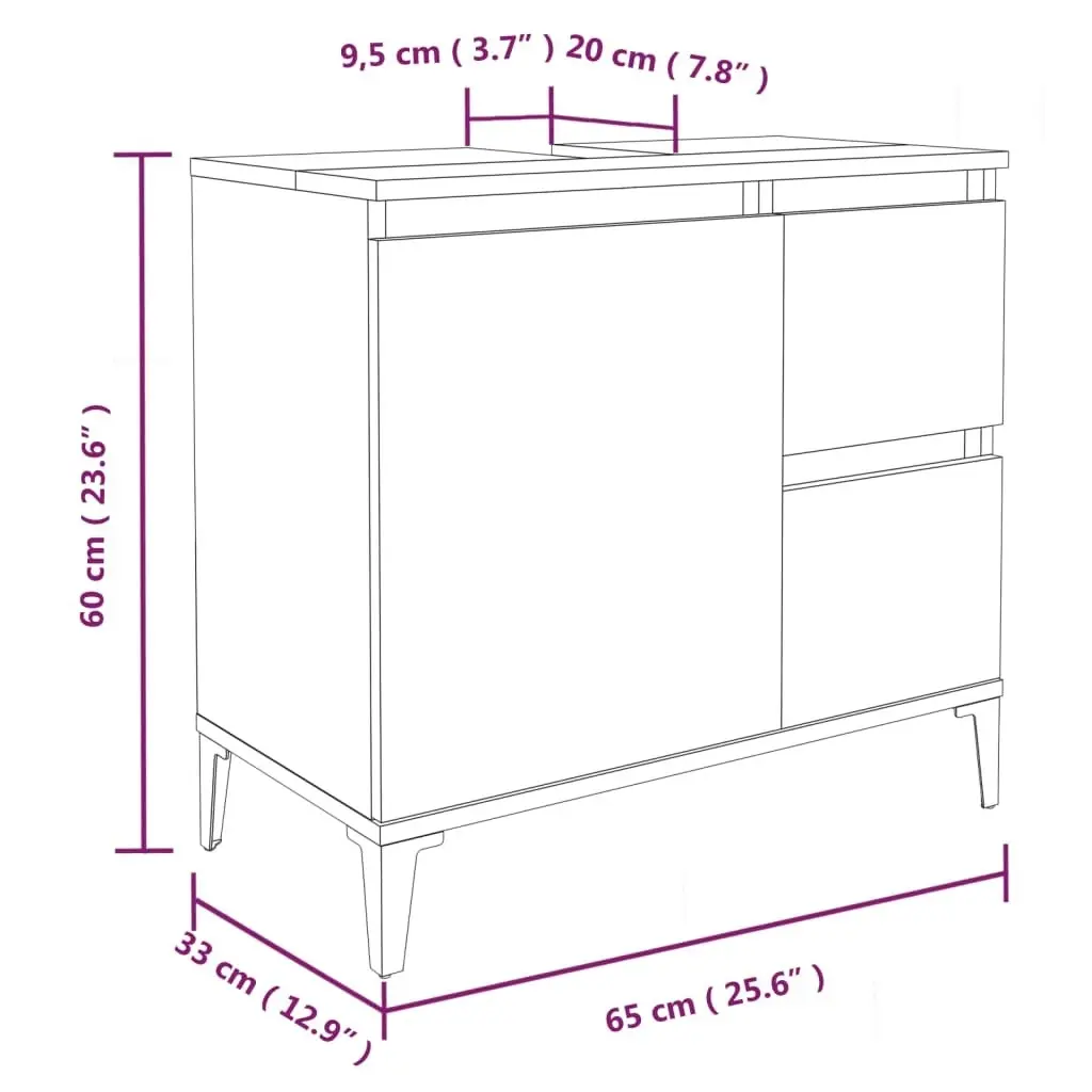 3 Piece Bathroom Cabinet Set White Engineered Wood 3185543