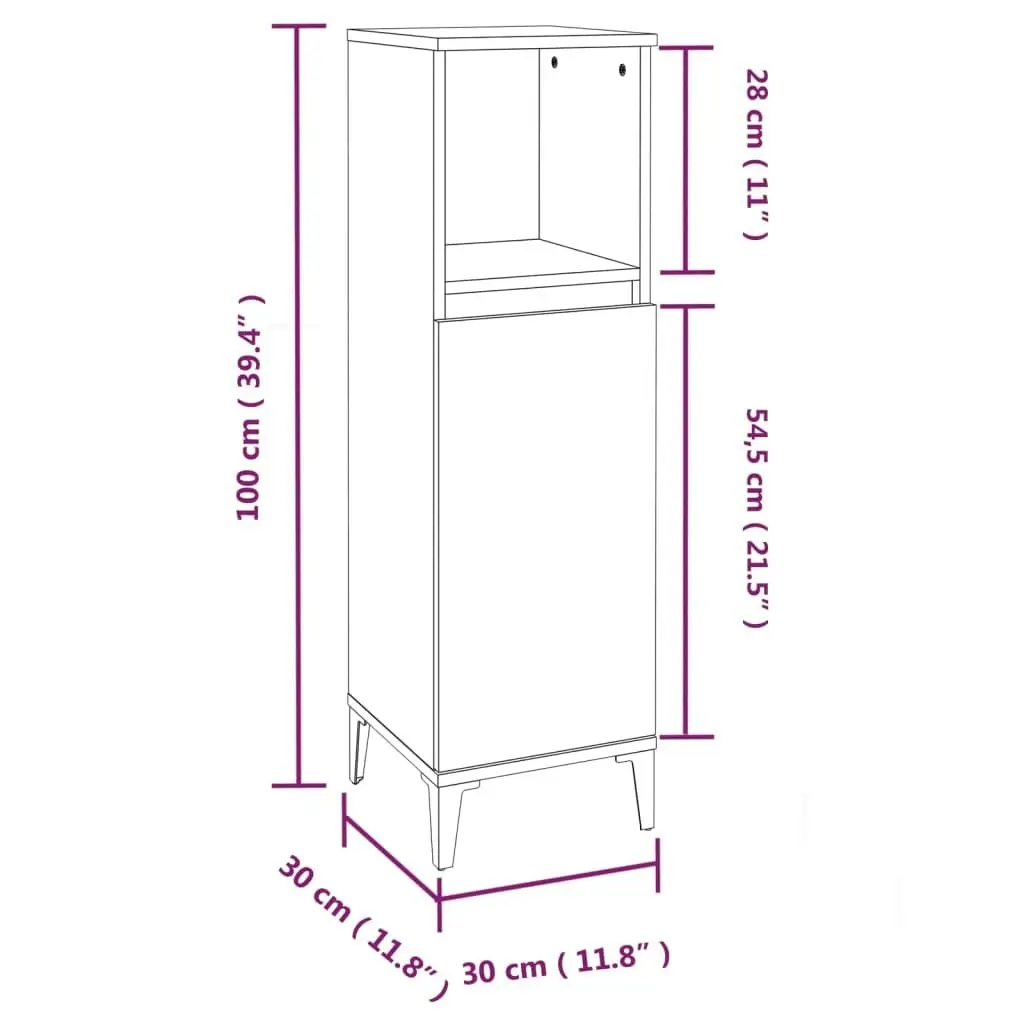 3 Piece Bathroom Cabinet Set White Engineered Wood 3185543