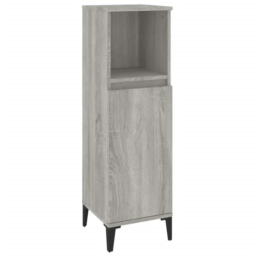 3 Piece Bathroom Cabinet Set Grey Sonoma Engineered Wood 3185549