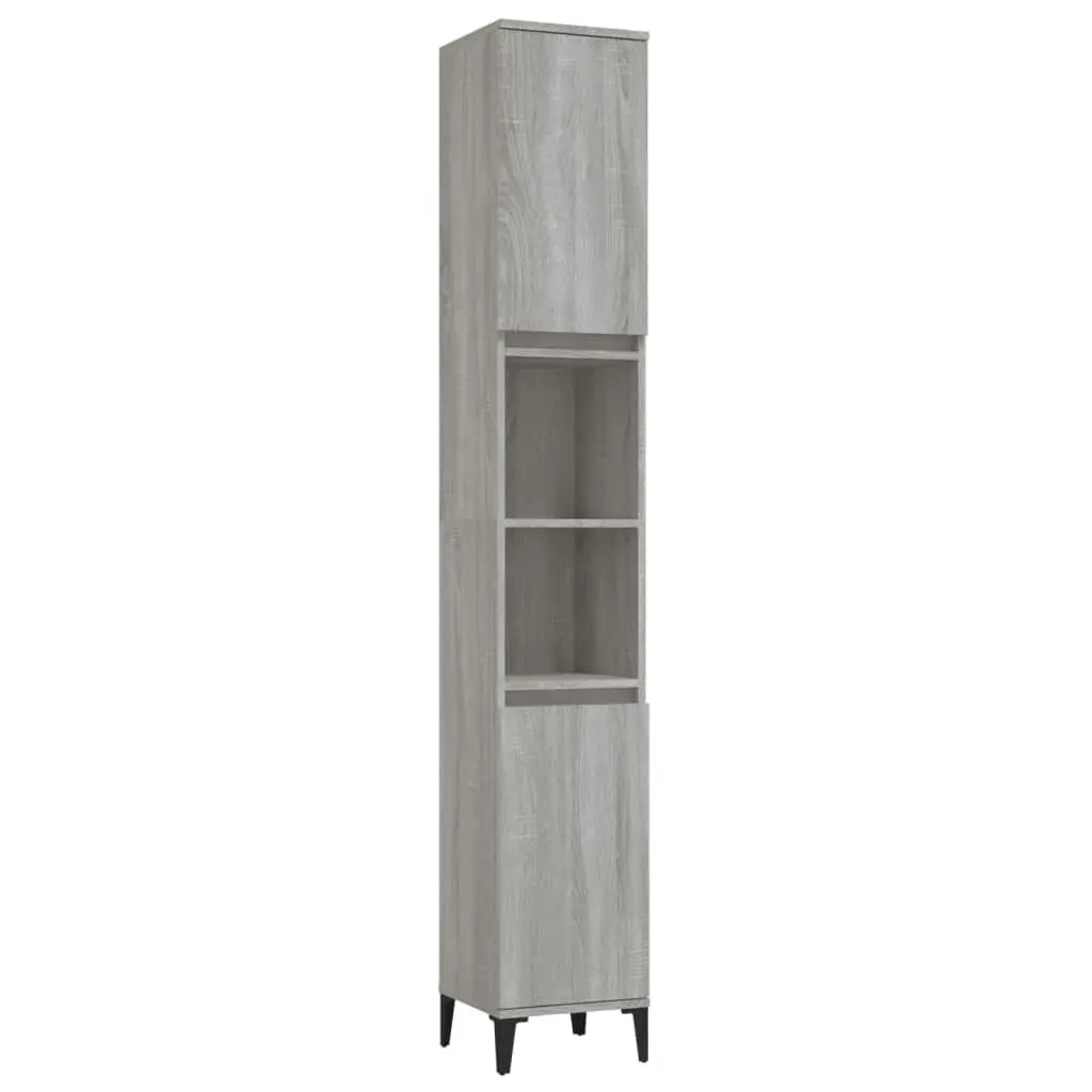 3 Piece Bathroom Cabinet Set Grey Sonoma Engineered Wood 3185549