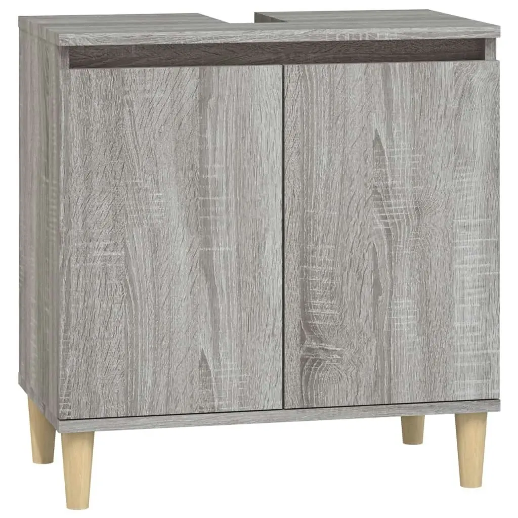 3 Piece Bathroom Furniture Set Grey Sonoma Engineered Wood 3185587