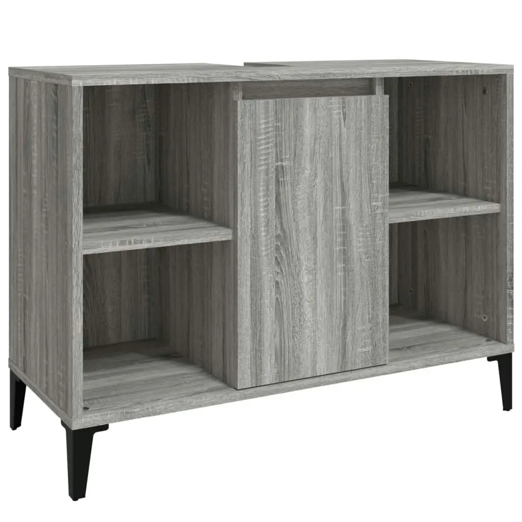 3 Piece Bathroom Furniture Set Grey Sonoma Engineered Wood 3185627