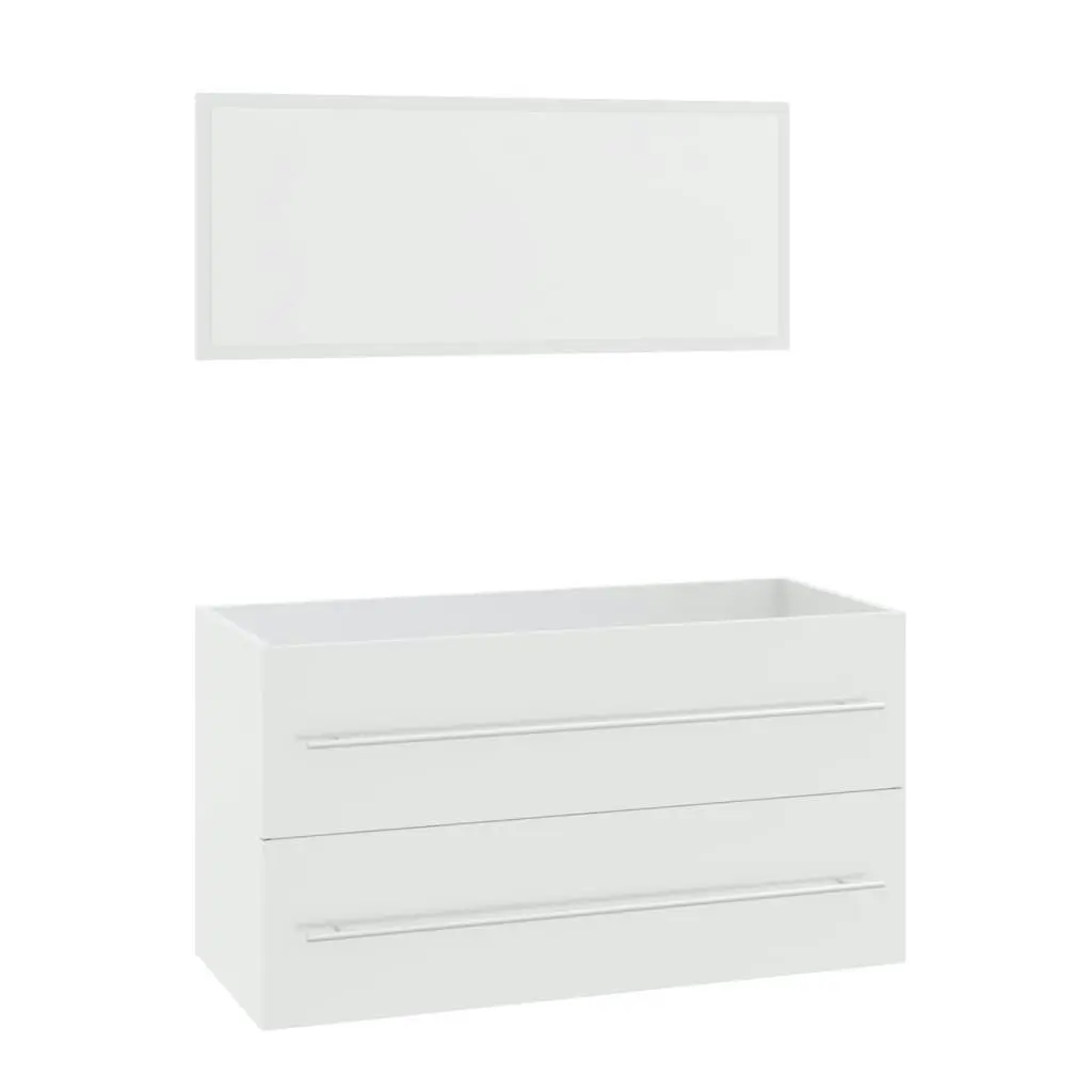 3 Piece Bathroom Furniture Set High Gloss White 3152852