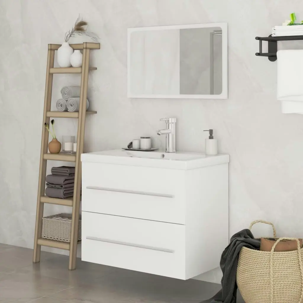 3 Piece Bathroom Furniture Set White 3152835