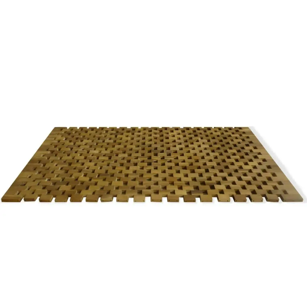 Bath Mat Acacia Wood 80x50 cm Mosaic 43788