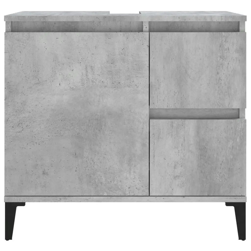 Bathroom Cabinet Concrete Grey 65x33x60 cm Engineered Wood 819832