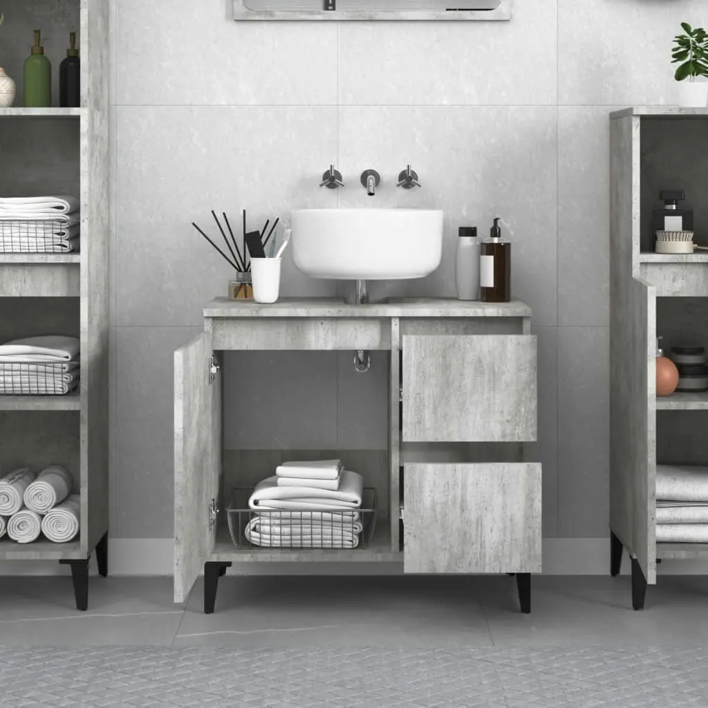 Bathroom Cabinet Concrete Grey 65x33x60 cm Engineered Wood 819832