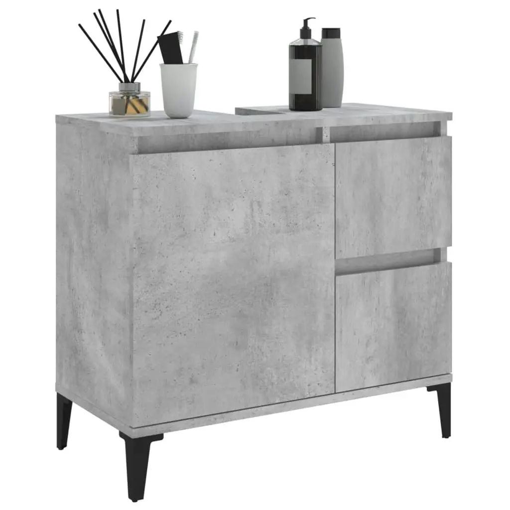 Bathroom Cabinet Concrete Grey 65x33x60 cm Engineered Wood 819832