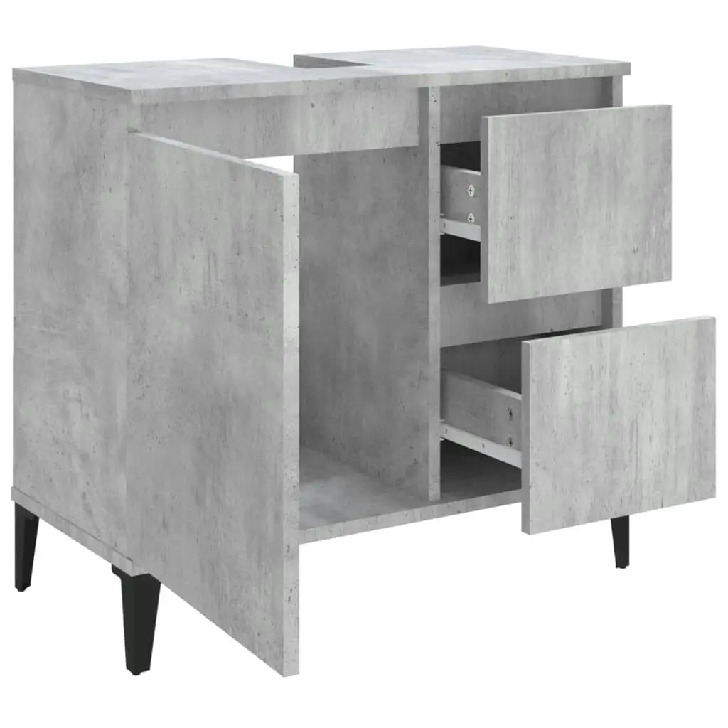 Bathroom Cabinet Concrete Grey 65x33x60 cm Engineered Wood 819832