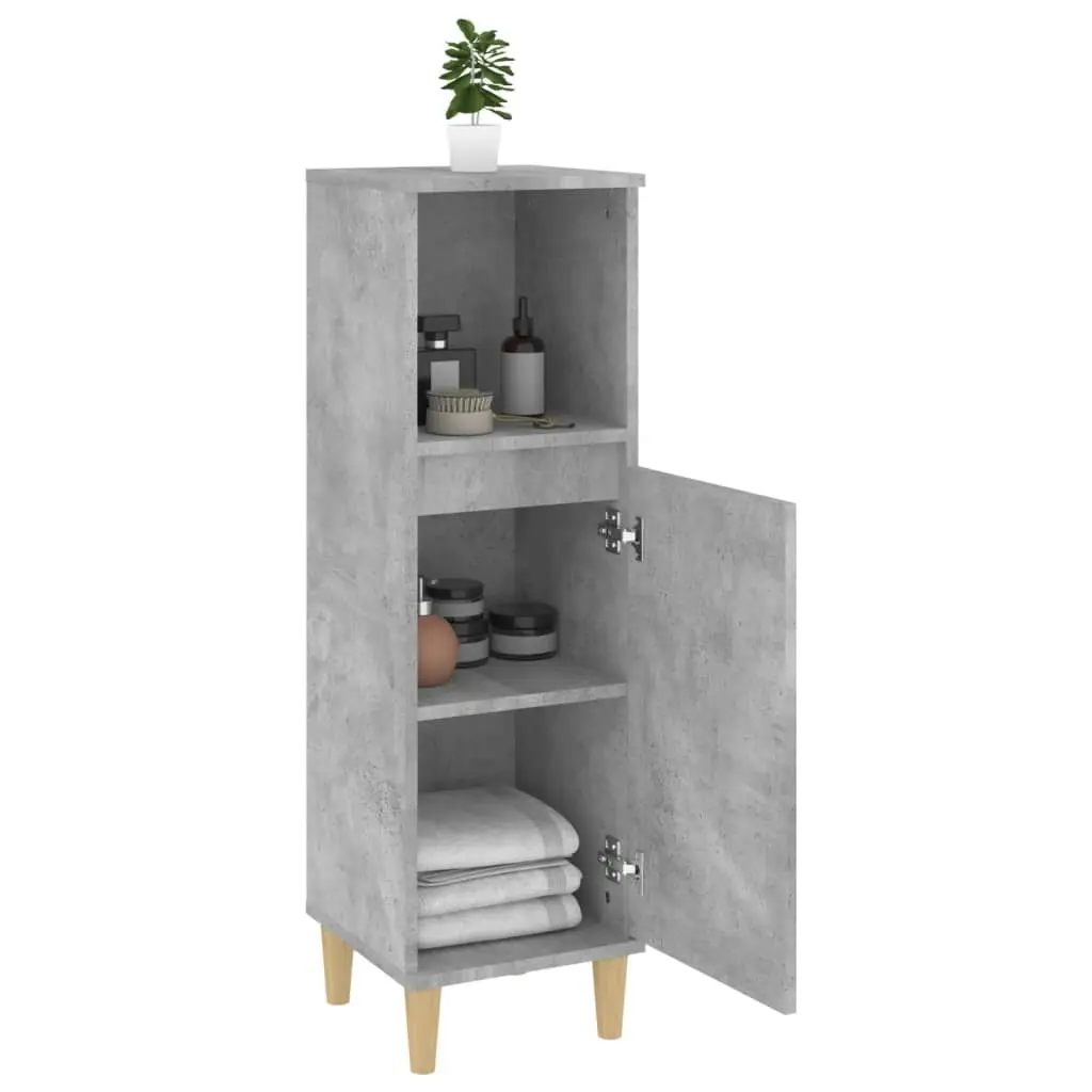 Bathroom Cabinet Concrete Grey 30x30x100 cm Engineered Wood 819808